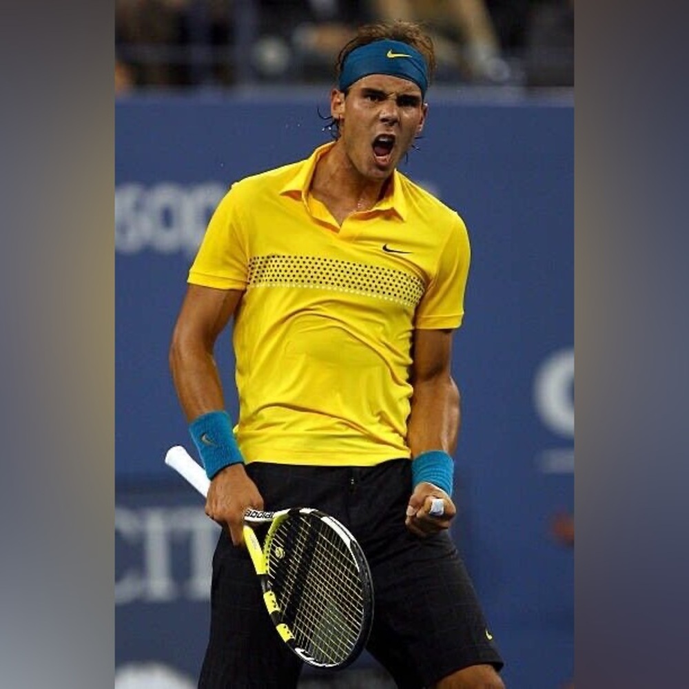 Nike Rafael Nadal 2009 US Open Tennis Polo Yellow XXL